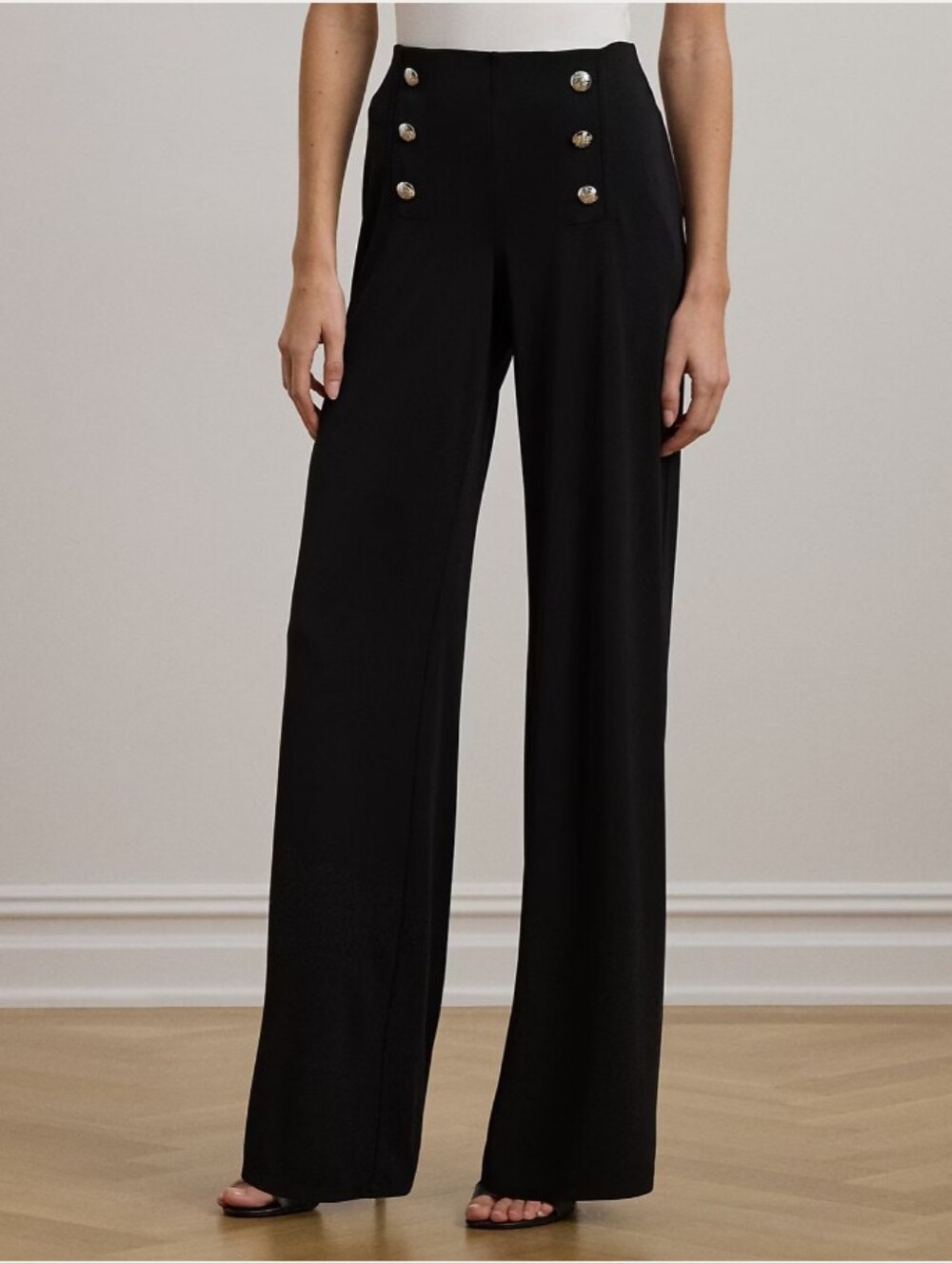 Lauren Ralph Lauren Stretch Jersey Wide Leg Pants - Picture 5 of 10